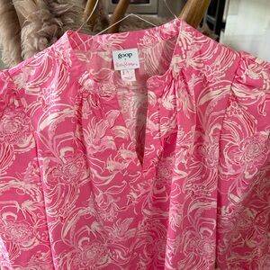 Lilly Pulitzer Pink and White Floral Blouse